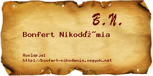 Bonfert Nikodémia névjegykártya